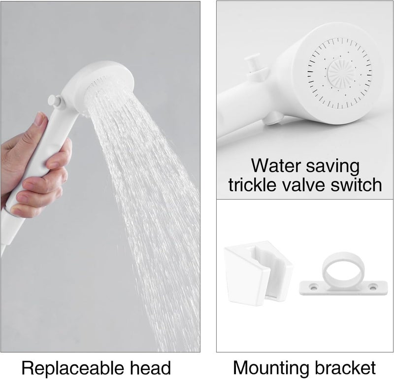 LavishStream RV Shower Faucet with Handheld Showerhead & Hose, 4" ABS Shower Set, Leak & Rust Resistant for RV Camper Motorhome Travel Trailer (White, Indoor/Outdoor Use) - Image 5